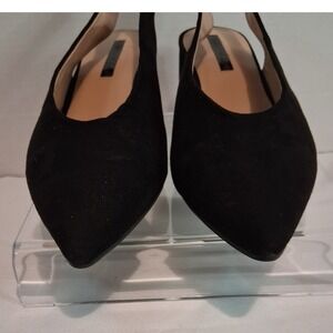 London Rag Black Suede Pointed Toe Slingback Size EU 41 US 10 Women's Shoes